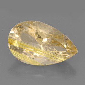 Quarzo rutilato naturale giallo da 8,60 ct, trasparente, trasparente/traslucido
