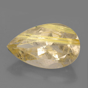Quarzo rutilato naturale giallo da 8,60 ct, trasparente, trasparente/traslucido