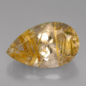 Quarzo rutilato naturale giallo da 8,72 ct, trasparente, trasparente/traslucido