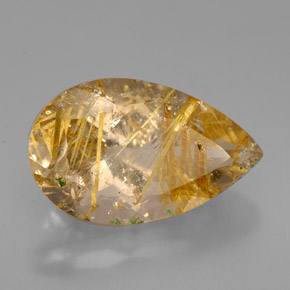 Quarzo rutilato naturale giallo da 8,72 ct, trasparente, trasparente/traslucido