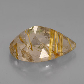 Quarzo rutilato naturale giallo da 8,72 ct, trasparente, trasparente/traslucido