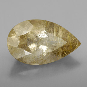 Quarzo rutilato naturale giallo da 7,08 ct, trasparente, trasparente/traslucido