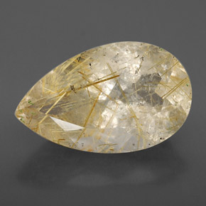 Quarzo rutilato naturale giallo da 8,34 ct, trasparente, trasparente/traslucido