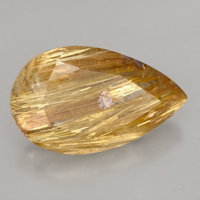 Quarzo rutilato naturale giallo da 8,64 ct, trasparente, trasparente/traslucido