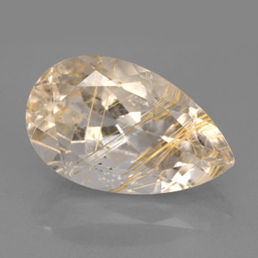 Quarzo rutilato naturale giallo da 9,56 ct, trasparente, trasparente/traslucido