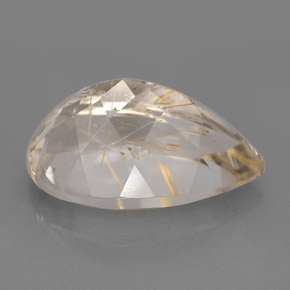 Quarzo rutilato naturale giallo da 9,56 ct, trasparente, trasparente/traslucido