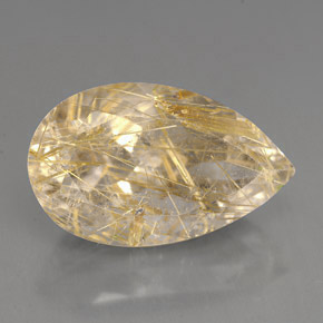 Quarzo rutilato naturale giallo da 9,59 ct, trasparente, trasparente/traslucido