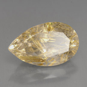 Quarzo rutilato naturale giallo da 9,59 ct, trasparente, trasparente/traslucido