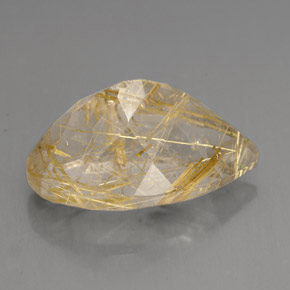 Quarzo rutilato naturale giallo da 9,59 ct, trasparente, trasparente/traslucido