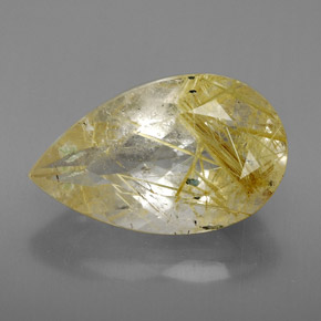 Quarzo rutilato naturale giallo da 8,11 ct, trasparente, trasparente/traslucido