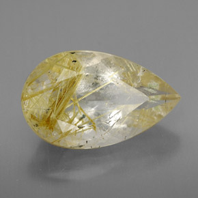 Quarzo rutilato naturale giallo da 8,11 ct, trasparente, trasparente/traslucido