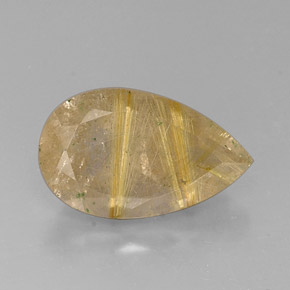 Quarzo rutilato naturale giallo da 8,90 ct, trasparente, trasparente/traslucido
