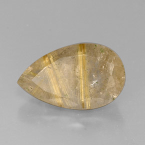 Quarzo rutilato naturale giallo da 8,90 ct, trasparente, trasparente/traslucido