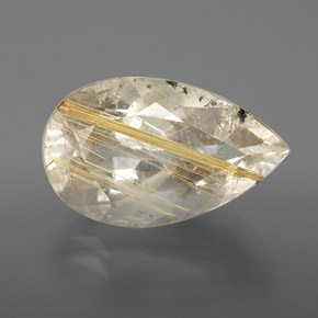 Quarzo rutilato naturale giallo da 8,49 ct, trasparente, trasparente/traslucido