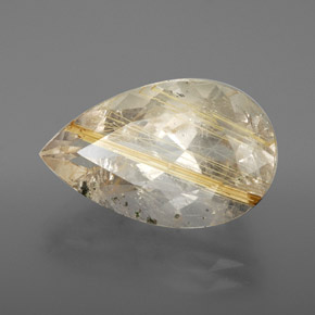 Quarzo rutilato naturale giallo da 8,49 ct, trasparente, trasparente/traslucido