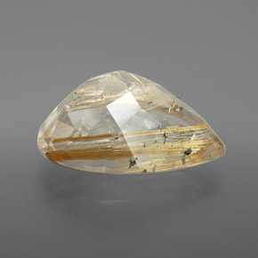 Quarzo rutilato naturale giallo da 8,49 ct, trasparente, trasparente/traslucido