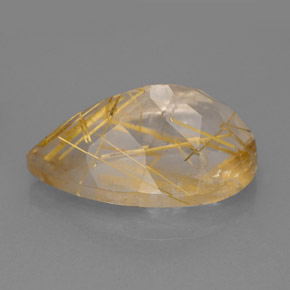 Quarzo rutilato naturale giallo da 9,12 ct, trasparente, trasparente/traslucido
