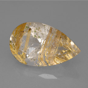 Quarzo rutilato naturale giallo da 8,62 ct, trasparente, trasparente/traslucido