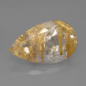 Quarzo rutilato naturale giallo da 8,62 ct, trasparente, trasparente/traslucido