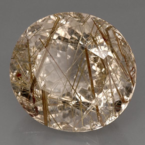 Quarzo rutilato naturale giallo da 16,59 ct, trasparente, trasparente/traslucido