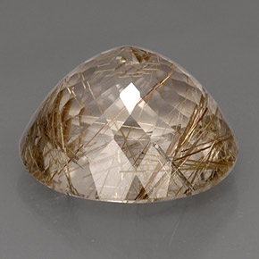 Quarzo rutilato naturale giallo da 16,59 ct, trasparente, trasparente/traslucido