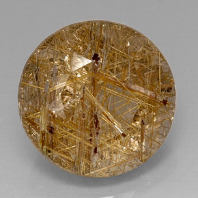 Quarzo rutilato naturale giallo da 16,80 ct, trasparente, trasparente/traslucido
