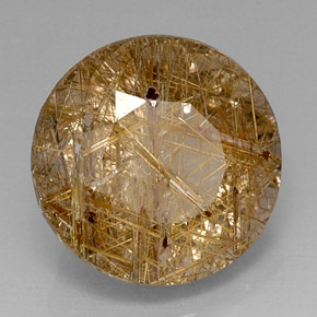 Quarzo rutilato naturale giallo da 16,80 ct, trasparente, trasparente/traslucido