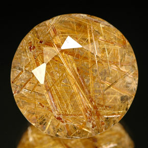 Quarzo rutilato naturale giallo da 18,59 ct, trasparente, trasparente/traslucido