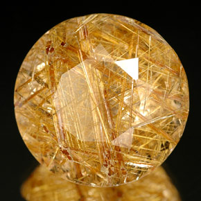 Quarzo rutilato naturale giallo da 18,59 ct, trasparente, trasparente/traslucido