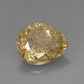 Quarzo rutilato naturale giallo da 16,38 ct, trasparente, trasparente/traslucido