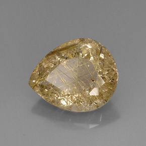 Quarzo rutilato naturale giallo da 16,38 ct, trasparente, trasparente/traslucido