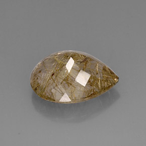 Quarzo rutilato naturale giallo da 16,38 ct, trasparente, trasparente/traslucido