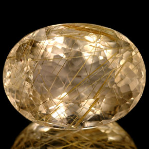 Quarzo rutilato naturale giallo da 15,46 ct, trasparente, trasparente/traslucido