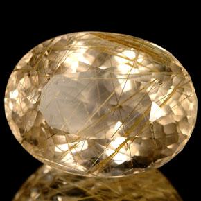 Quarzo rutilato naturale giallo da 15,46 ct, trasparente, trasparente/traslucido
