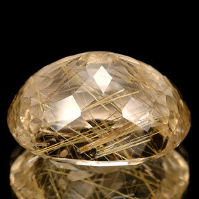 Quarzo rutilato naturale giallo da 15,46 ct, trasparente, trasparente/traslucido