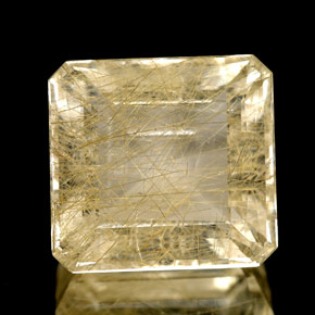 Quarzo rutilato naturale giallo da 8,70 ct, trasparente, trasparente/traslucido