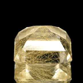 Quarzo rutilato naturale giallo da 8,70 ct, trasparente, trasparente/traslucido