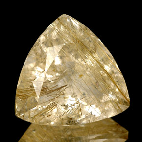 Quarzo rutilato naturale giallo da 6,72 ct, trasparente, trasparente/traslucido