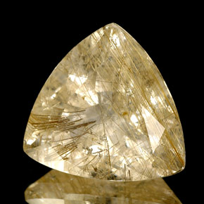 Quarzo rutilato naturale giallo da 6,72 ct, trasparente, trasparente/traslucido