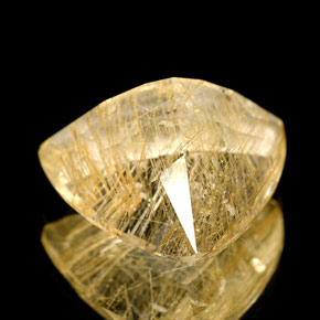 Quarzo rutilato naturale giallo da 6,72 ct, trasparente, trasparente/traslucido