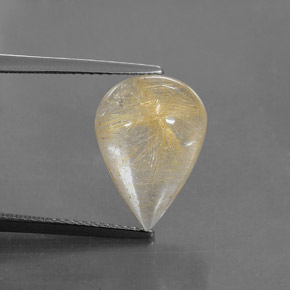 Quarzo rutilato naturale giallo da 6,78 ct, trasparente, trasparente/traslucido