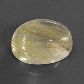 Quarzo rutilato naturale giallo da 19,39 ct, taglio ovale, trasparente