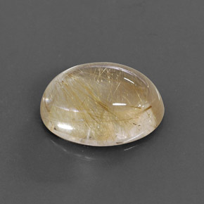 Quarzo rutilato naturale giallo da 14,22 ct, taglio ovale, trasparente