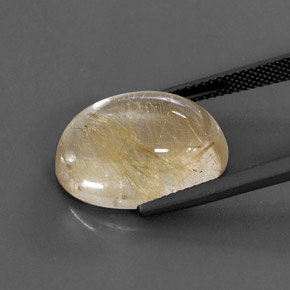 Quarzo rutilato naturale giallo da 14,22 ct, taglio ovale, trasparente
