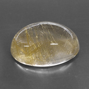 Quarzo rutilato naturale giallo da 13,78 ct, taglio ovale, trasparente