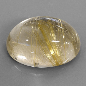 Quarzo rutilato naturale giallo da 14,80 ct, taglio ovale, trasparente