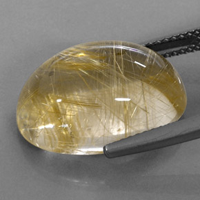 Quarzo rutilato naturale giallo da 14,80 ct, taglio ovale, trasparente