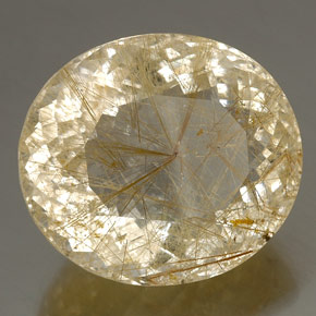 Quarzo rutilato naturale giallo da 52,32 ct, trasparente, trasparente/traslucido