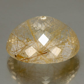 Quarzo rutilato naturale giallo da 52,32 ct, trasparente, trasparente/traslucido