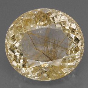 Quarzo rutilato naturale giallo da 30,51 ct, trasparente, trasparente/traslucido